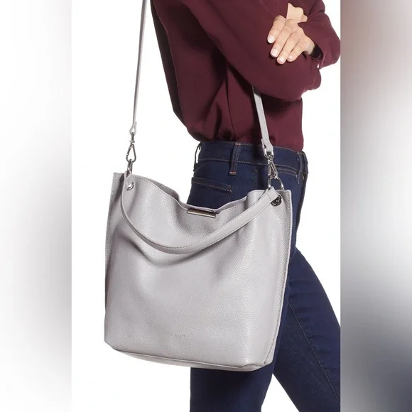 Ted Baker London Chhloee Leather Hobo Shoulder Bag in Gray - Picture 1 of 11